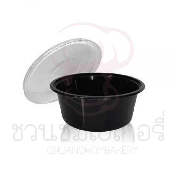 Eici ชามกลมดำพลาสติกพร้อมฝา รุ่น 300 25 ใบ รหัส 8855051149381