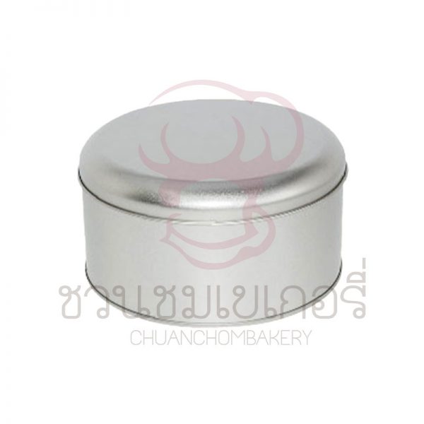 กล่องเหล็กกลม สีเงิน 210 กรัม ขนาด138x73 mm รหัส BM2711S