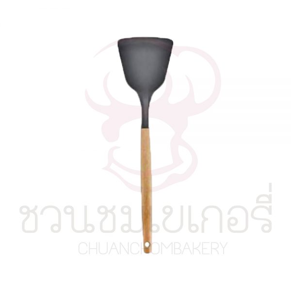 ตะหลิวซิลิโคน ด้ามไม้ 32cm KP-37 รหัส 8858873420805