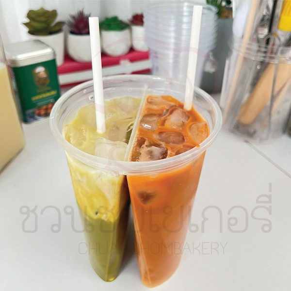 แก้วน้ำ (2ช่อง) 32oz.  เรียบใส PP TWIN 50 ใบ รหัส 8859094605576 - Image 3