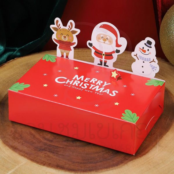 กล่องคุกกี้ลาย merry christmas 9x15x4 cm รหัส 0605061