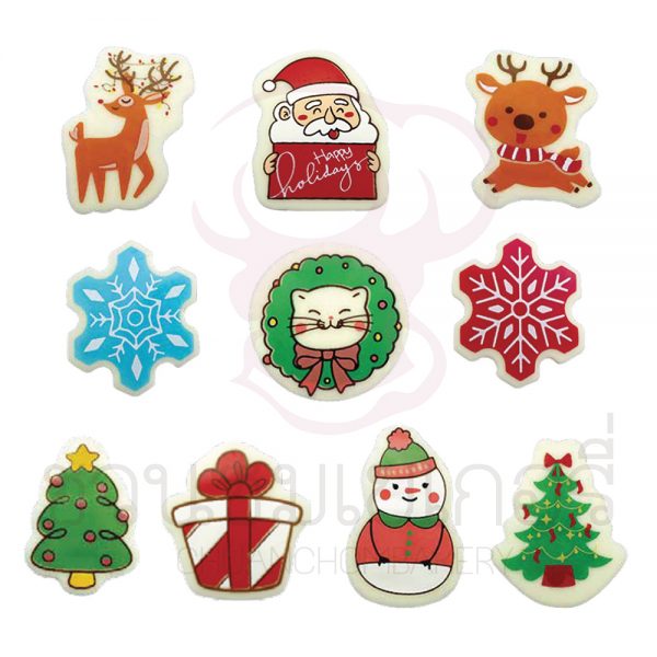 Merry Christmas คละลาย บรรจุ 10 ชิ้น รหัส 124900005