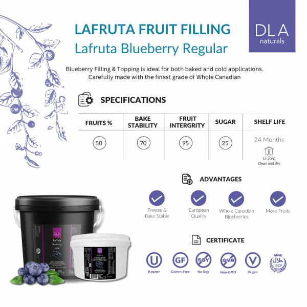 DLA Lafruta Blueberry Regular  3kgs/6kgs ลาฟรุตต้า ฟิลลิ่ง เกรดพรีเมียม - Image 2