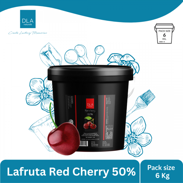 (ส่งฟรี) DLA Lafruta Red Cherry 50% 3kgs/6kgs ลาฟรุตต้า รสเชอร์รี่แดง ฟิลลิ่ง เกรดพรีเมียม