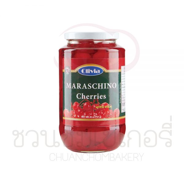 โอลิเวีย เชอรี่มาราชิโน่มีก้าน เชอรี่เชื่อม เชอรี่แดง 737 กรัม รหัส 8850076932093