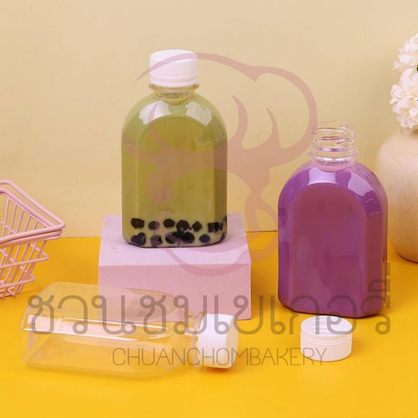 ขวดพลาสติก PET 220 cc. ทรงมินิปาก 30 มม. ฝาขาว 1913065