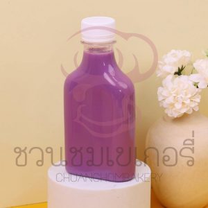 ขวดพลาสติก PET 220 cc. ทรงกั๊กแบนปาก 30 มม. ฝาขาว 1913066