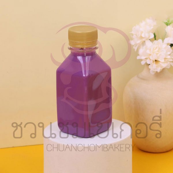 ขวดพลาสติก PET 150 cc. ทรงเหลี่ยมเรียบปาก 30 มม. ฝาทอง 1913079