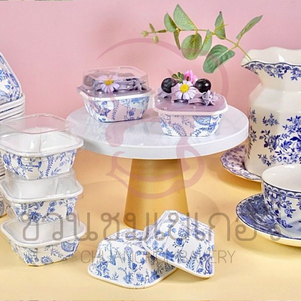 Sweet Paris  ถาดกระดาษ+ฝา ลายดอกไม้ 90 ml SQ-01-Flower รหัส 8857129295723