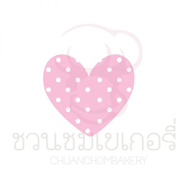 Dot Heart Logo (WhitePrint) 3x2.8cm FDEC0594P  บรรจุ 5 ชิ้น รหัส 1200594P005