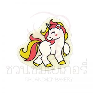 Little Unicorn Yellow & Pink 3.7x3.75cm.FDEC4323W บรรจุ 5 ชิ้น รหัส 1204323W005