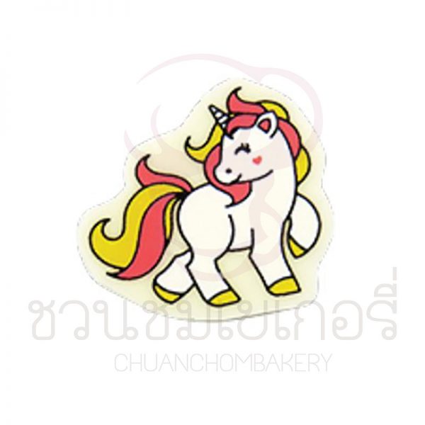 Little Unicorn Yellow & Pink 3.7x3.75cm.FDEC4323W บรรจุ 5 ชิ้น รหัส 1204323W005
